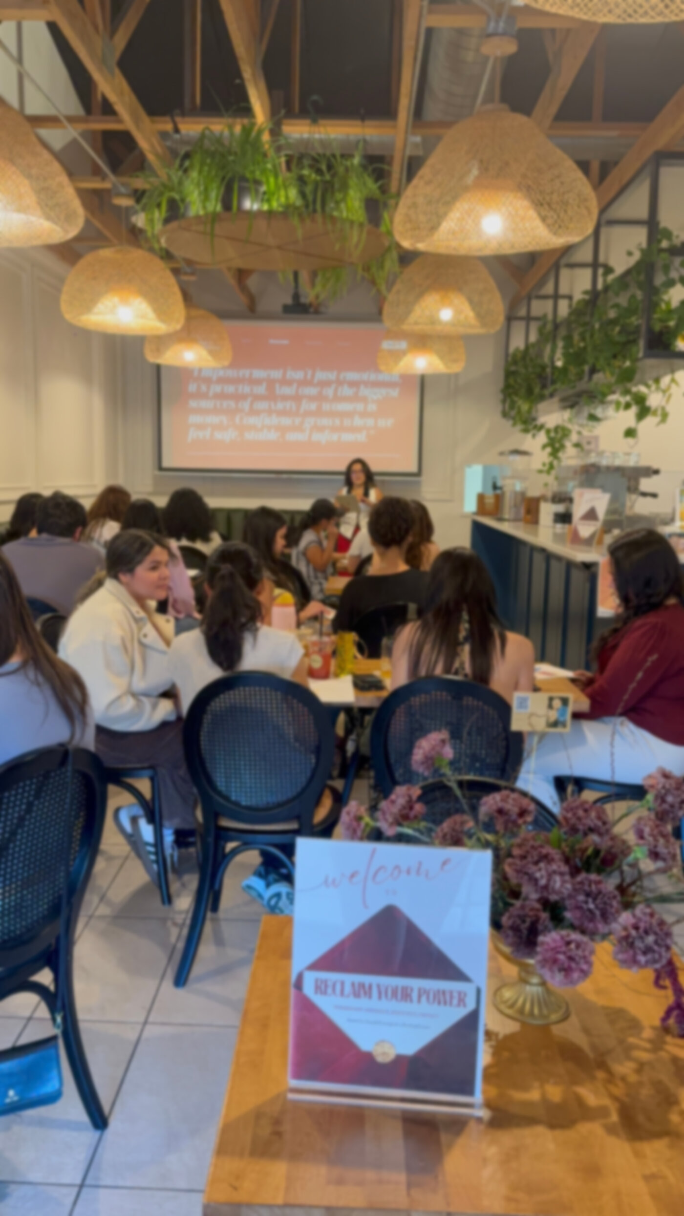 Likhi Abbas speaking at a workshop for women — building tools for ADHD and Type-A brains.